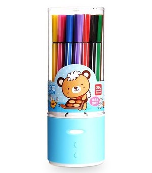得力7068水彩笔36色24色18色12色绘画笔可水洗儿童涂鸦画笔